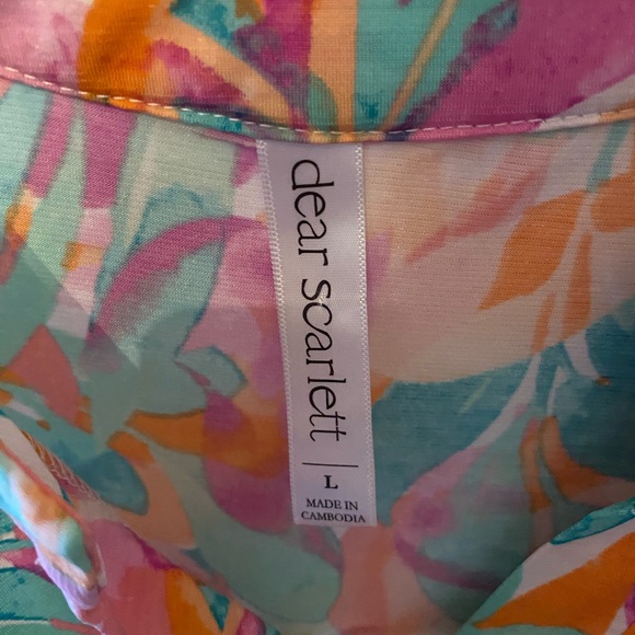 Scarlett Pink Multi Floral Split-Neck Blouse - Picture 2 of 4